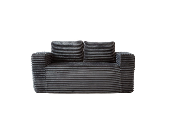 English Elm Sofa Cloud-Lounge 2-Seater Corduroy Memory Foam Loveseat, No-Assembly Modular, Portable Gray W1960P381476