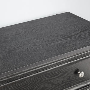 English Elm Modern 5 Drawers Dresser with Smooth Glide Drawers, Stylish Metal Handles & Unique Stable Feet Organizer for Bedroom and Living Room Storage (45.87"L x 20.08"W x 11.03"H) Black W2275P149804