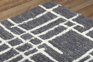 Alora Decor Classic Gray Hand-Tufted Wool-Viscose Rug — Modern Minimalist Rectangle With Soft Texture And Sheen 8'9" x 11'9" 02102110100168919