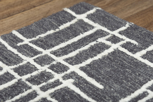 Alora Decor Classic Gray Hand-Tufted Wool-Viscose Rug — Modern Minimalist Rectangle With Soft Texture And Sheen 8'9" x 11'9" 02102110100168919
