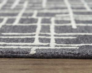 Alora Decor Classic Gray Hand-Tufted Wool-Viscose Rug — Modern Minimalist Rectangle With Soft Texture And Sheen 8'9" x 11'9" 02102110100168919