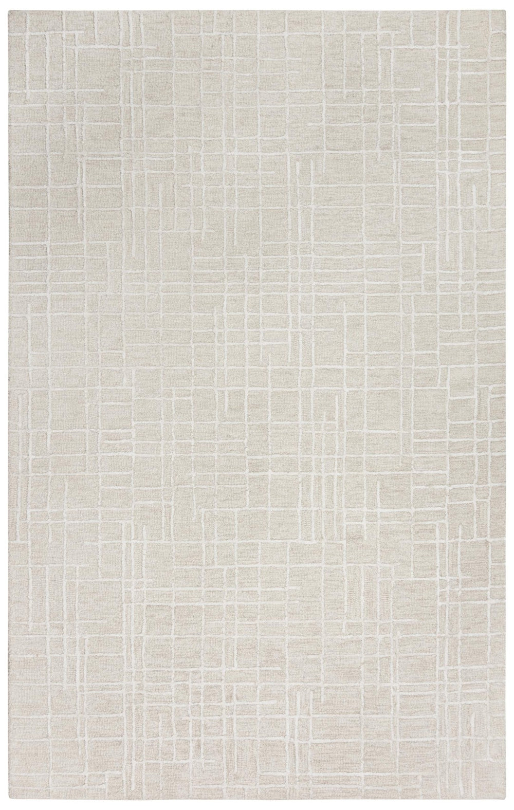 Alora Decor Classic Hand-Tufted Beige Rug With Wool-Viscose Blend, Subtle Linear Texture And Elegant Modern Charm 5' x 7'6" 02102110300370576