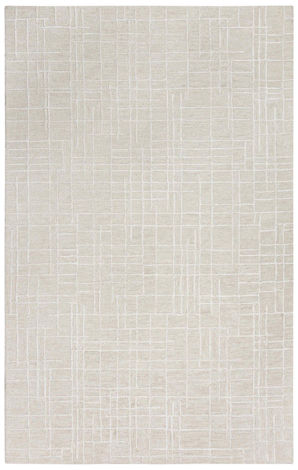 Alora Decor Classic Hand-Tufted Beige Rug With Wool-Viscose Blend, Subtle Linear Texture And Elegant Modern Charm 5' x 7'6" 02102110300370576