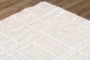 Alora Decor Classic Hand-Tufted Beige Rug With Wool-Viscose Blend, Subtle Linear Texture And Elegant Modern Charm 5' x 7'6" 02102110300370576