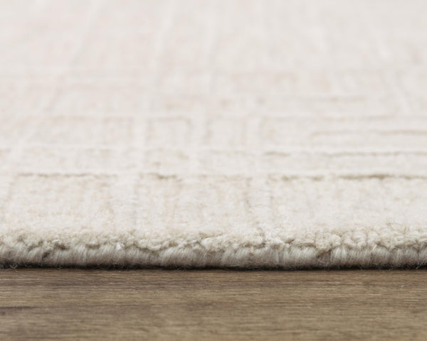 Alora Decor Classic Hand-Tufted Beige Rug With Wool-Viscose Blend, Subtle Linear Texture And Elegant Modern Charm 5' x 7'6" 02102110300370576