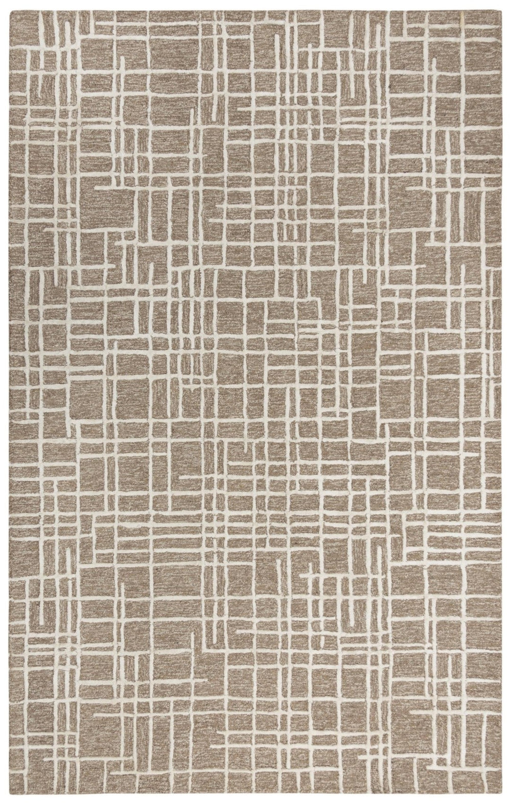 Alora Decor Classic Brown Rectangle Rug Hand-Tufted In India With 85% Wool 15% Viscose, Dense Cut Pile, Modern Flair 5' x 7'6" 02102110412550576