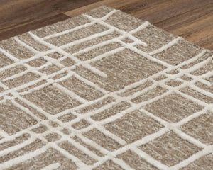 Alora Decor Classic Brown Rectangle Rug Hand-Tufted In India With 85% Wool 15% Viscose, Dense Cut Pile, Modern Flair 5' x 7'6" 02102110412550576