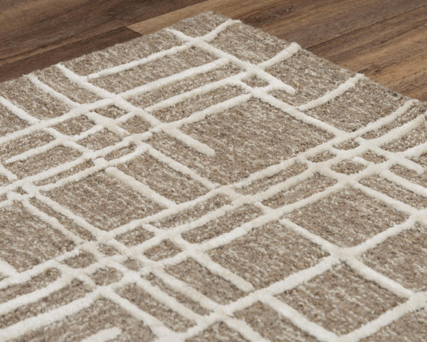 Alora Decor Classic Brown Rectangle Rug Hand-Tufted In India With 85% Wool 15% Viscose, Dense Cut Pile, Modern Flair 5' x 7'6" 02102110412550576