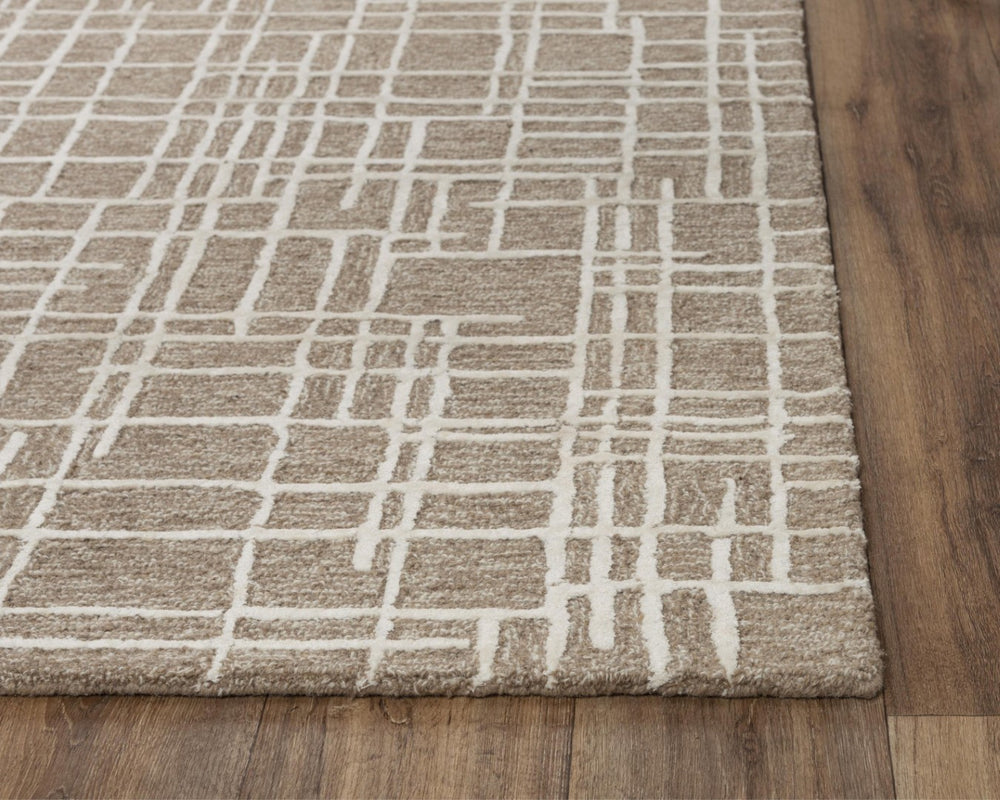 Alora Decor Classic Brown Rectangle Rug Hand-Tufted In India With 85% Wool 15% Viscose, Dense Cut Pile, Modern Flair 5' x 7'6" 02102110412550576