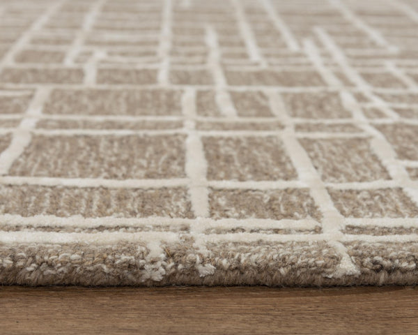 Alora Decor Classic Brown Rectangle Rug Hand-Tufted In India With 85% Wool 15% Viscose, Dense Cut Pile, Modern Flair 5' x 7'6" 02102110412550576