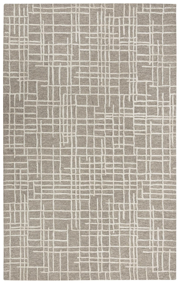 Alora Decor Classic Hand-Tufted Rug In Taupe Natural Geometric Design 85% Wool 15% Viscose Soft Durable Luxe Finish 7'9" x 9'9" 02102110533557999