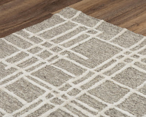 Alora Decor Classic Hand-Tufted Rug In Taupe Natural Geometric Design 85% Wool 15% Viscose Soft Durable Luxe Finish 7'9" x 9'9" 02102110533557999
