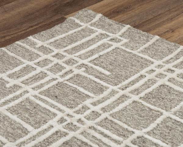 Alora Decor Classic Hand-Tufted Rug In Taupe Natural Geometric Design 85% Wool 15% Viscose Soft Durable Luxe Finish 7'9" x 9'9" 02102110533557999