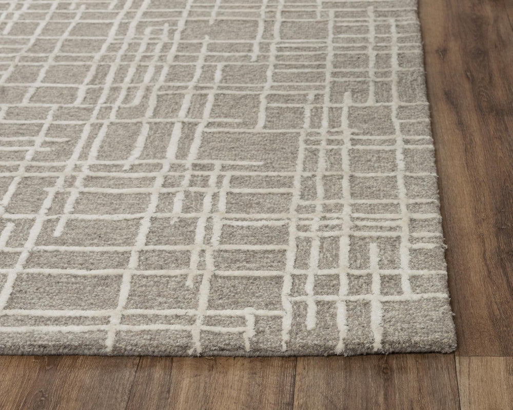 Alora Decor Classic Hand-Tufted Rug In Taupe Natural Geometric Design 85% Wool 15% Viscose Soft Durable Luxe Finish 7'9" x 9'9" 02102110533557999