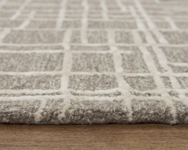 Alora Decor Classic Hand-Tufted Rug In Taupe Natural Geometric Design 85% Wool 15% Viscose Soft Durable Luxe Finish 7'9" x 9'9" 02102110533557999