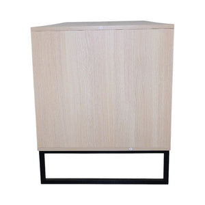 English Elm Modern Wooden Cat House with Built-In Scratching Mat, Sturdy Metal Frame, Sleek Space-Saving Design Light Brown W1412P271586