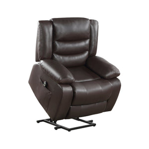 English Elm Modern Power Lift Recliner Chair Faux Leather Upholstery Standing Assist Living Room Dark Brown B011P202514