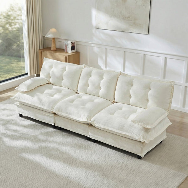 English Elm 107" Modular Cloud Sectional Sofa Deep Seat Chenille Couch for Living Room W714S01677
