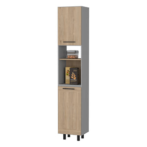 English Elm Everly Multicolor Kitchen Pantry Cabinet with Six Shelves & Double Doors — Space-Saving, Modern Design, Easy Assembly B128S00137