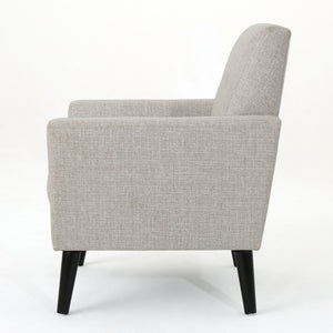 English Elm Christopher Knight Home® - CLUB Vintage-Inspired Fabric Club Chair with Nailhead Trim & Scroll Arms, Birch Legs, Contemporary Comfort Beige 31.5 L x 27.75 W x 18.5 H 60848.00BEI