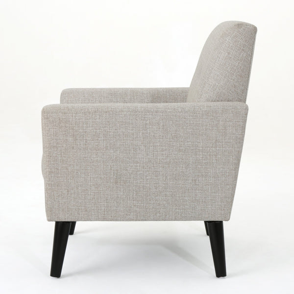 English Elm Christopher Knight Home® - CLUB Vintage-Inspired Fabric Club Chair with Nailhead Trim & Scroll Arms, Birch Legs, Contemporary Comfort Beige 31.5 L x 27.75 W x 18.5 H 60848.00BEI