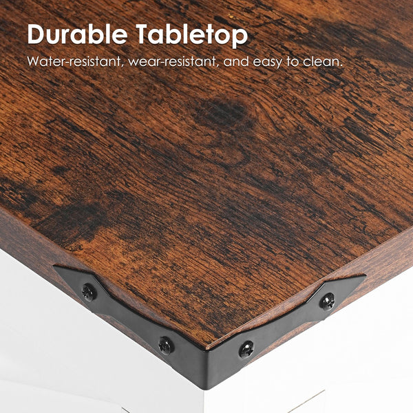 English Elm Coffee Lift-Top Table with USB & Outlets, Square Wood Center Table with Hidden Storage, Vintage White W2896P215179