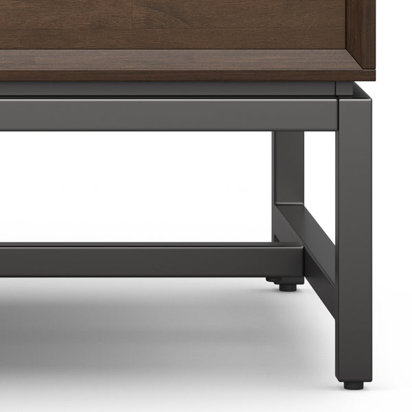 English Elm Banting Walnut Brown Lift Top Coffee Table with Storage, Solid Rubberwood & Metal, Modern Industrial Style B136P203478