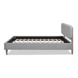 English Elm Diego Low Upholstered Platform Bed, Queen, Light Grey Polyester