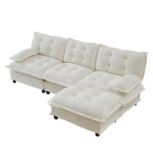 English Elm 107" Modular Cloud Sectional Sofa Deep Seat Chenille Couch for Living Room W714S01678