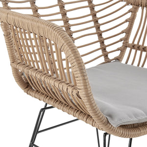 English Elm Antibes 3-Piece Modern Outdoor Conversation Set For Patios With Stylish Tan And Gray Cushions B365P398238