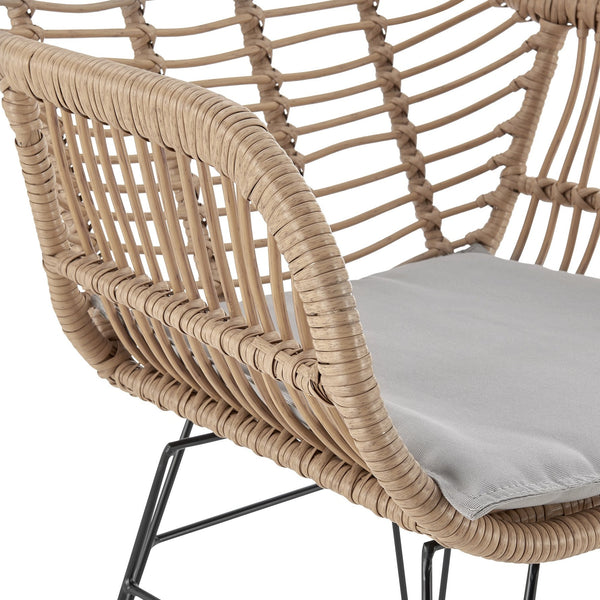 English Elm Antibes 3-Piece Modern Outdoor Conversation Set For Patios With Stylish Tan And Gray Cushions B365P398238