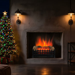 English Elm 20 Inch Freestanding Electric Fireplace Heater with 3d Flame Effect for Indoor Rooms W1769P304057
