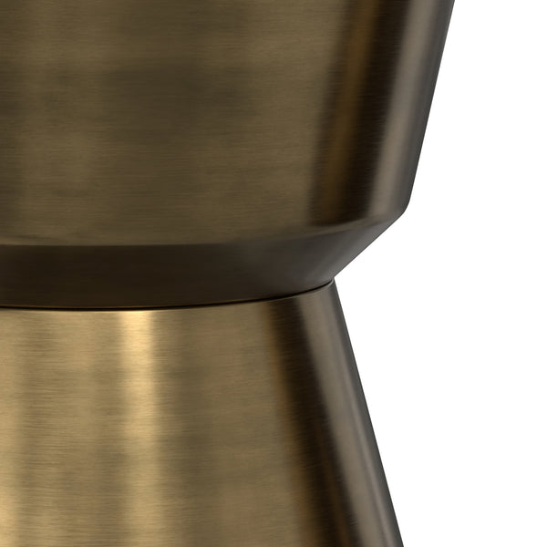 English Elm Allegra Side Table in Antique Brass — Handcrafted Iron Hourglass Accent Table, Compact & Sturdy B136P361856