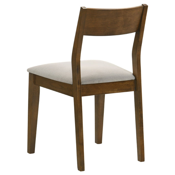 English Elm Warren Rubberwood Rectangular Dining Set Seats Four with Upholstered Chairs Modern B062S01394