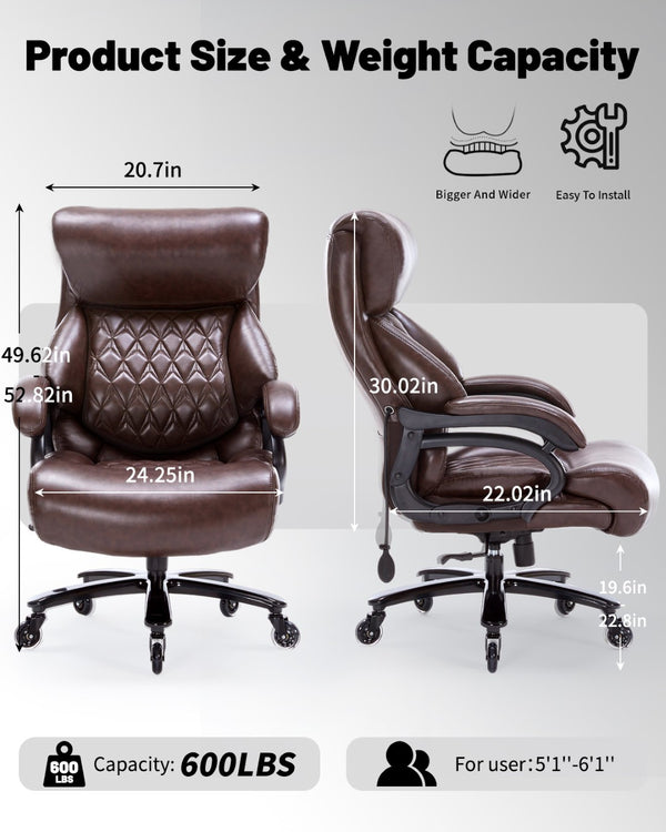 English Elm 500lbs Heavy Duty Executive Chair Wide Spring Seat Ergonomic High Back Home Office W5201P418278