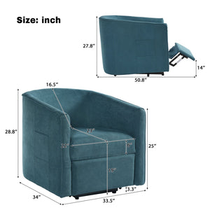 English Elm Power Lift Recliner Barrel Back Chenille Chair for Seniors with Footrest Pocket Blue N719P355911C