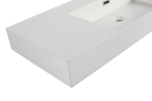 English Elm 48 Resin 48 Inch Gel-Coated Bathroom Vanity Basin Top White – Durable Scratch-Resistant Modern Design W1972P186775