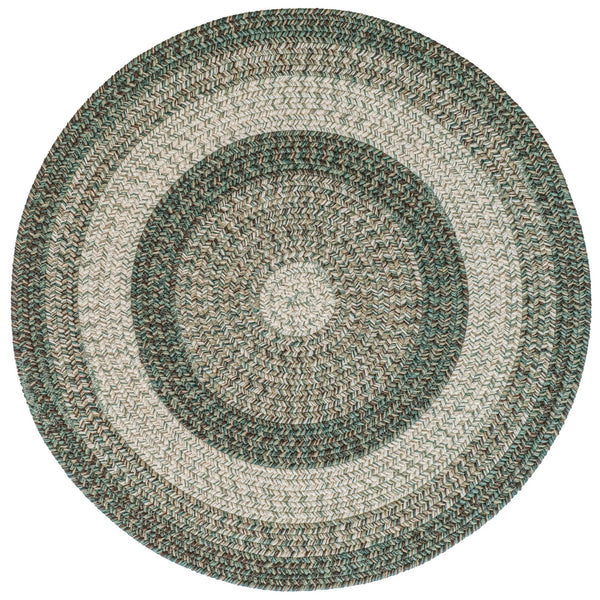 Capel Rugs Sturbridge Elegant Banded Braided Area Rug - Colonial Inspired Design With Modern All-weather Appeal Balsam Green, Multicolor 100% Polypropylene 0223cs0036200