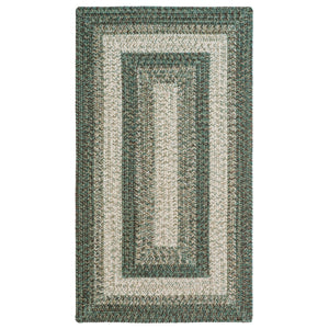 Capel Rugs Sturbridge Elegant Banded Braided Area Rug - Colonial Inspired Design With Modern All-weather Appeal Balsam Green, Multicolor 100% Polypropylene 0223qs00200030200