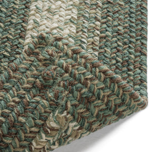 Capel Rugs Sturbridge Elegant Banded Braided Area Rug - Colonial Inspired Design With Modern All-weather Appeal Balsam Green, Multicolor 100% Polypropylene 0223qs00200030200