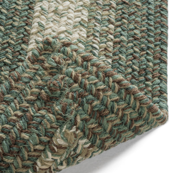 Capel Rugs Sturbridge Elegant Banded Braided Area Rug - Colonial Inspired Design With Modern All-weather Appeal Balsam Green, Multicolor 100% Polypropylene 0223qs00200030200