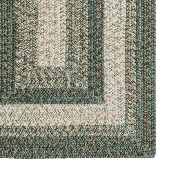 Capel Rugs Sturbridge Elegant Banded Braided Area Rug - Colonial Inspired Design With Modern All-weather Appeal Balsam Green, Multicolor 100% Polypropylene 0223qs00200030200