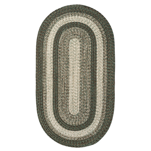 Capel Rugs Sturbridge Elegant Banded Braided Area Rug - Colonial Inspired Design With Modern All-weather Appeal Balsam Green, Multicolor 100% Polypropylene 0223vs00200030200