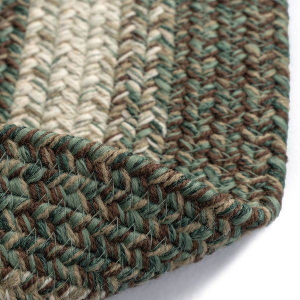 Capel Rugs Sturbridge Elegant Banded Braided Area Rug - Colonial Inspired Design With Modern All-weather Appeal Balsam Green, Multicolor 100% Polypropylene 0223vs00200030200