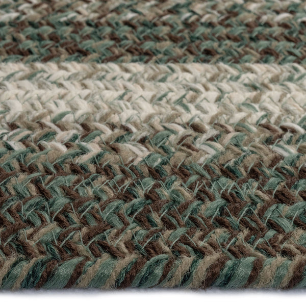Capel Rugs Sturbridge Elegant Banded Braided Area Rug - Colonial Inspired Design With Modern All-weather Appeal Balsam Green, Multicolor 100% Polypropylene 0223vs00200030200