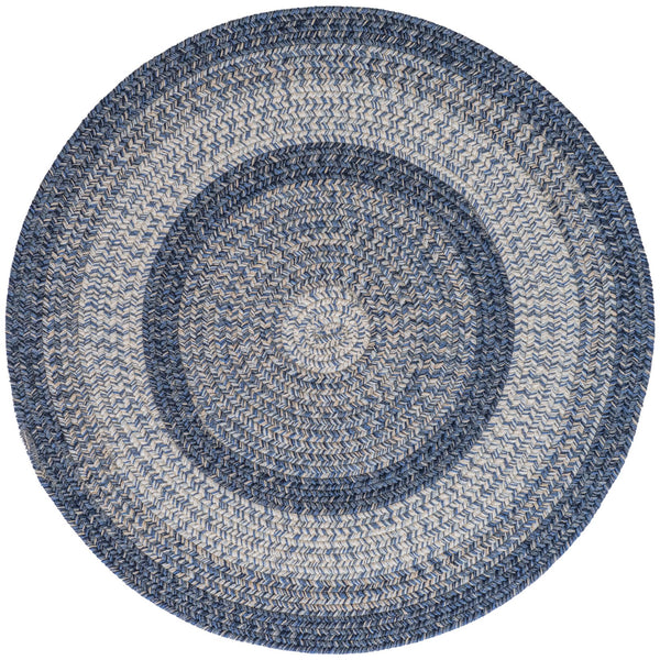 Capel Rugs Sturbridge Elegant Banded Braided Area Rug - Colonial Inspired Design With Modern All-weather Appeal Lake Blue, Multicolor 100% Polypropylene 0223cs0036400