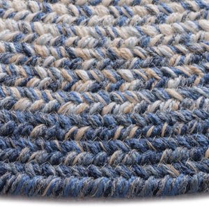 Capel Rugs Sturbridge Elegant Banded Braided Area Rug - Colonial Inspired Design With Modern All-weather Appeal Lake Blue, Multicolor 100% Polypropylene 0223cs0036400