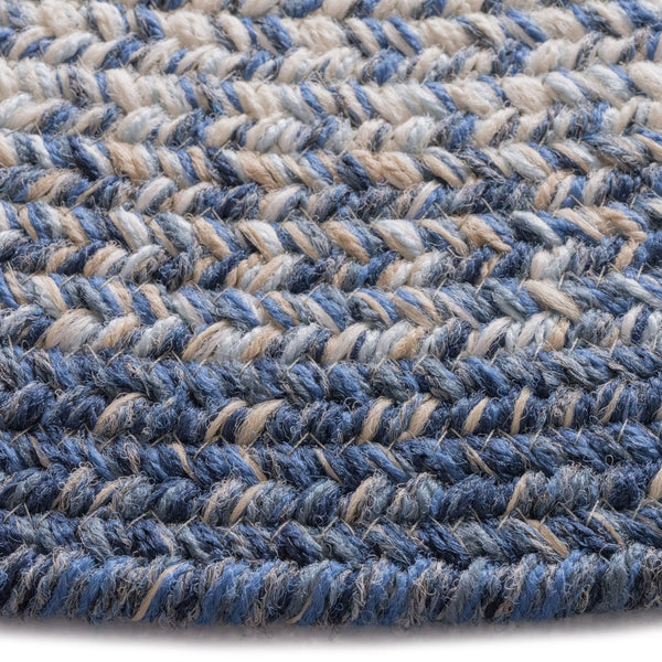 Capel Rugs Sturbridge Elegant Banded Braided Area Rug - Colonial Inspired Design With Modern All-weather Appeal Lake Blue, Multicolor 100% Polypropylene 0223cs0036400