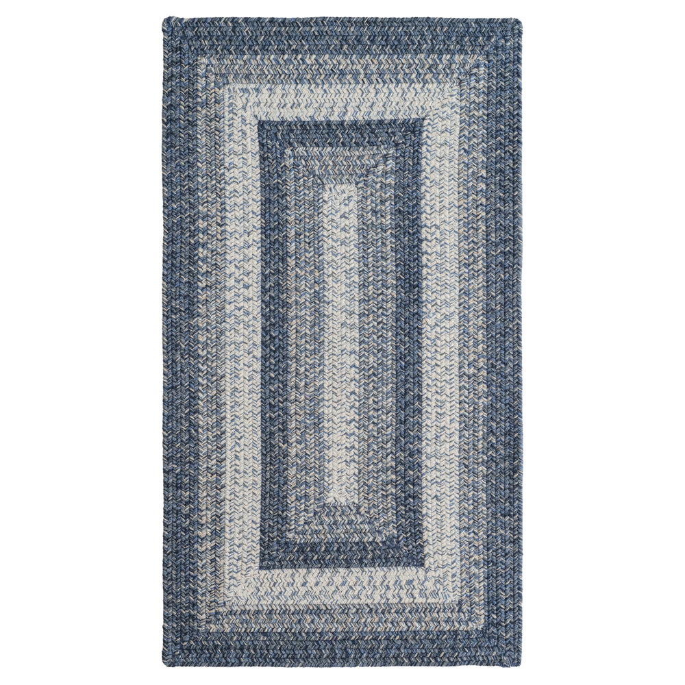 Capel Rugs Sturbridge Elegant Banded Braided Area Rug - Colonial Inspired Design With Modern All-weather Appeal Lake Blue, Multicolor 100% Polypropylene 0223qs00360036400