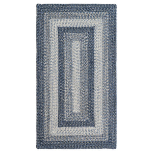 Capel Rugs Sturbridge Elegant Banded Braided Area Rug - Colonial Inspired Design With Modern All-weather Appeal Lake Blue, Multicolor 100% Polypropylene 0223qs00360036400